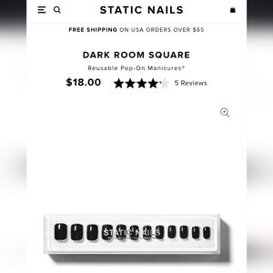 Static Nails Dark Room Square Press-On Nails